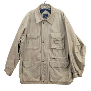 Vintage English Squire Men's Jacket Barn Coat Flannel Utility Gorpcore Large Tan